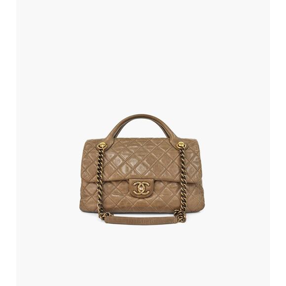 CHANEL Brown Top-handle Flap Bag Handle C-A23867 - Picture 1 of 12